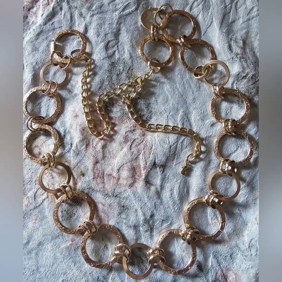 Elegant Gold-Tone Circle Link Necklace - Picture 1 of 3